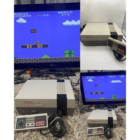 Original NES Nintendo Entertainment System Console Controller + Cords Tested NES